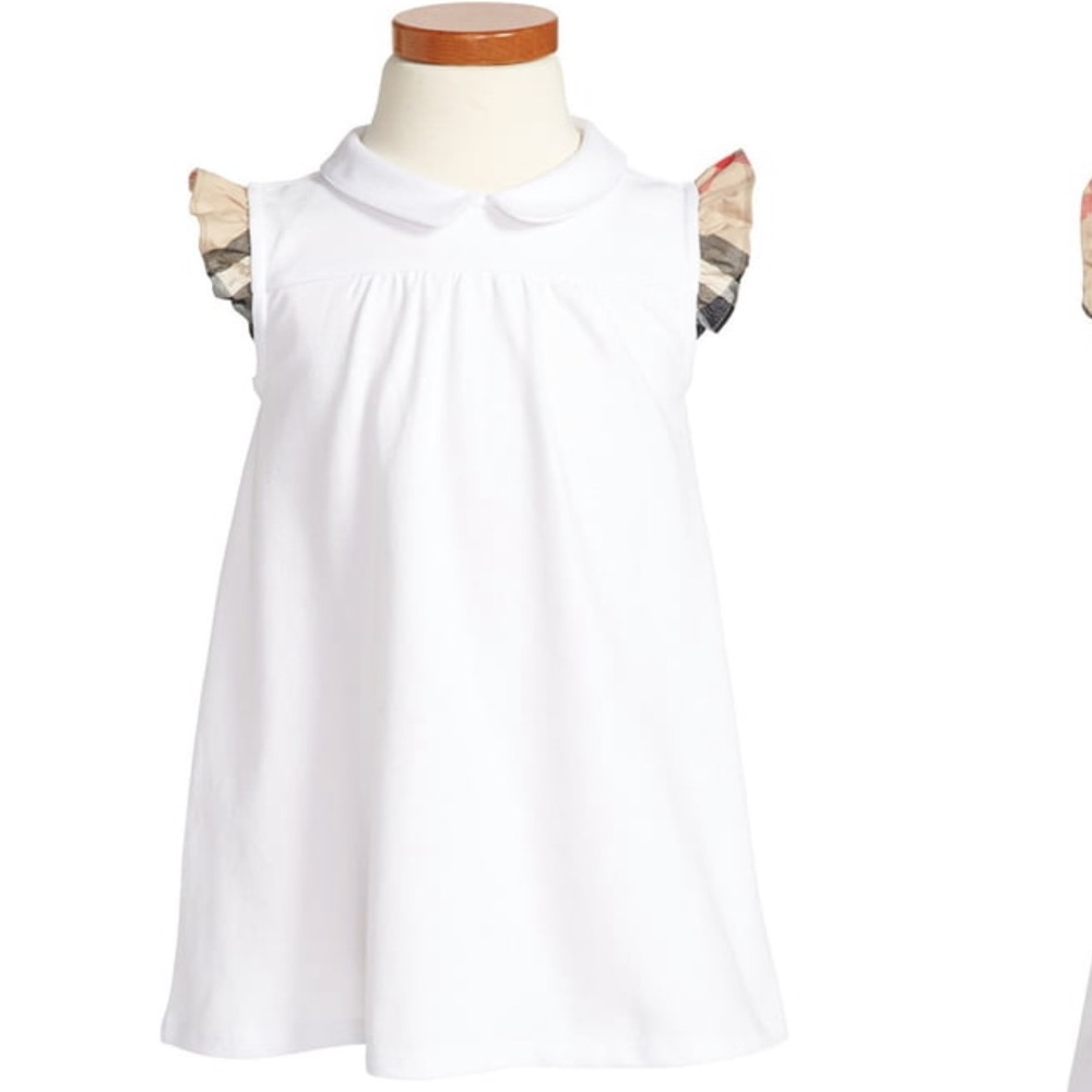 100% Auth. Toddler White Polo Burberry Dress Sz 2T
